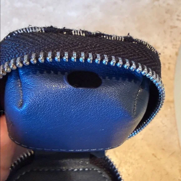 Christian Dior Paris Small Air Pod Case Jewelry Travel Navy Blue Logo - Picture 8 of 8